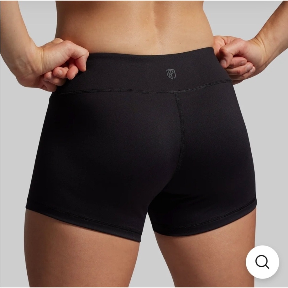 Born Primitive Women's Classic Black Booty Athletic Shorts 3” inseam - Picture 3 of 9